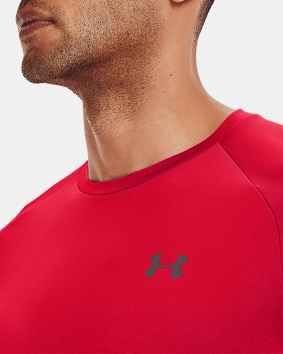 Men's UA Tech™ 2.0 Short Sleeve in Red image number 3